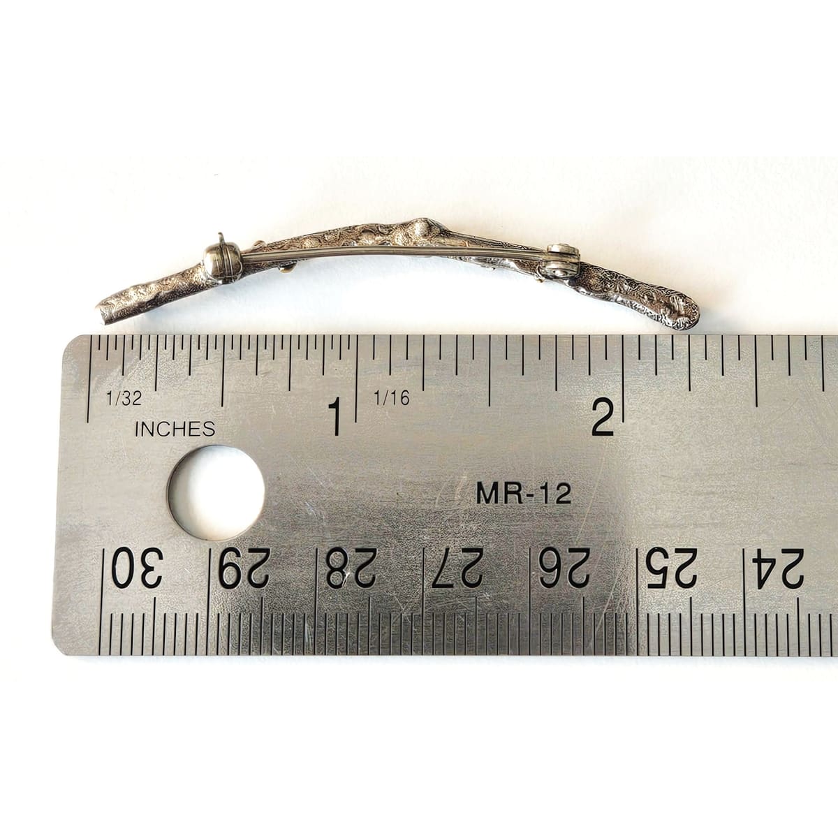 MCM Sterling Artisan Brooch Jewelry Artisan Signed Sterling w/ 24k Gold Accents Modernist Twig Branch Leaves Brooch