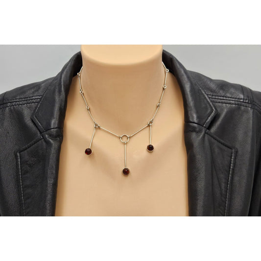 Assentorp Denmark sterling silver and Amber Multi-Pendant Articulating Necklace 1960s, view 2 of 8