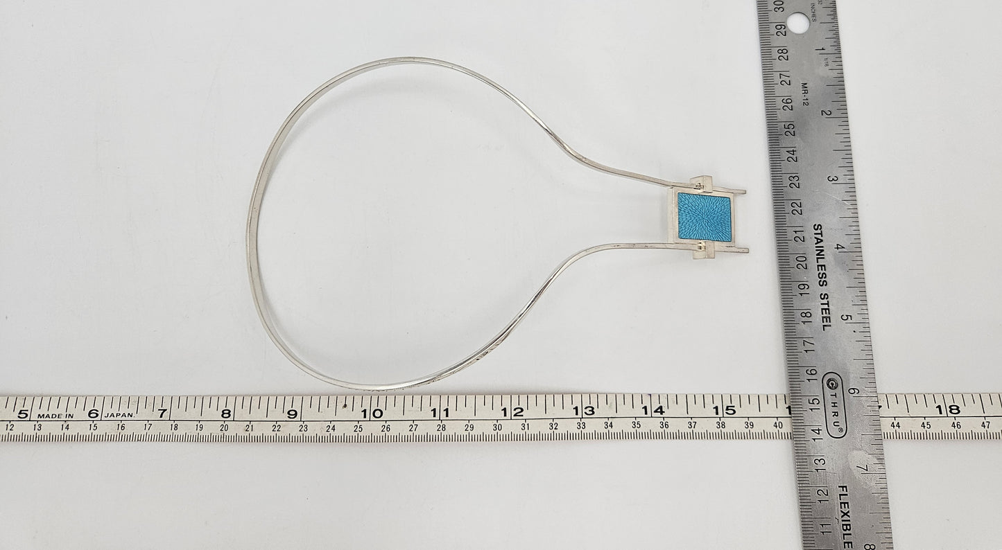 Pekka Piekainen for Auran Kultaseppa Finland sterling silver and enamel Necklace 1973, view 10 of 10