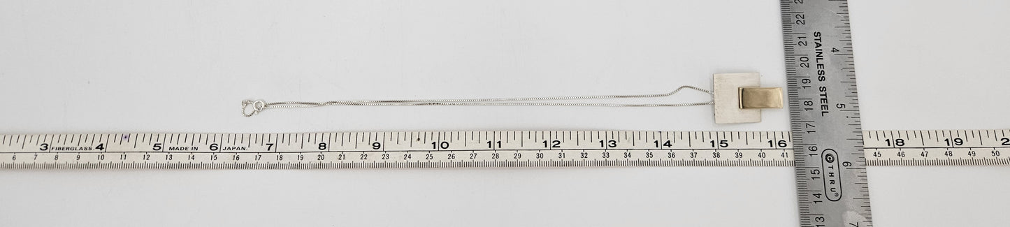 Betty Cooke 3D modernist 14K gold and sterling silver Pendant Necklace circa 1960s, view 8 of 8