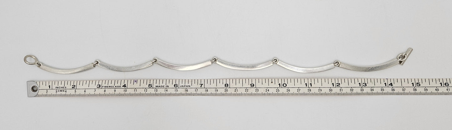 Hans Hansen Denmark modernist sterling silver enamel Necklace 1970s, view 9 of 9