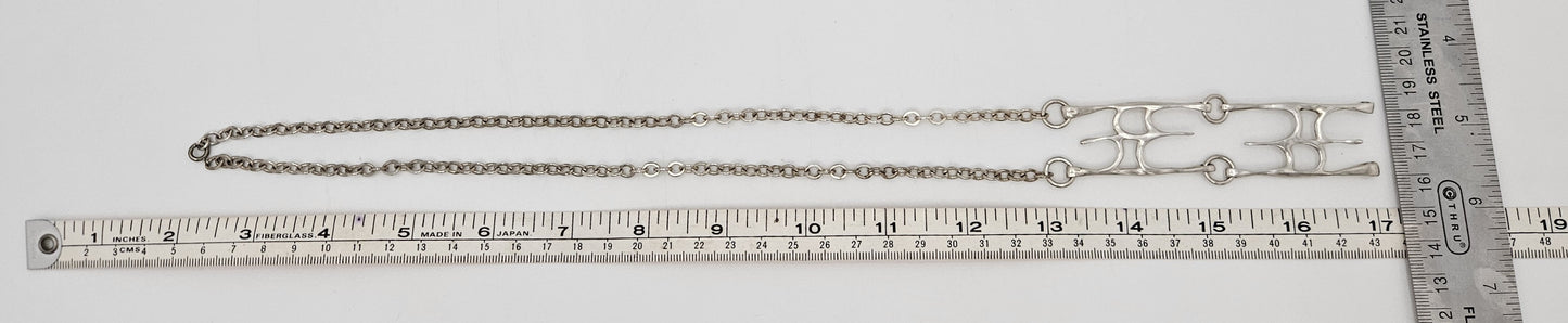 sterling silver abstract modernist Necklace Signed, view 8 of 8