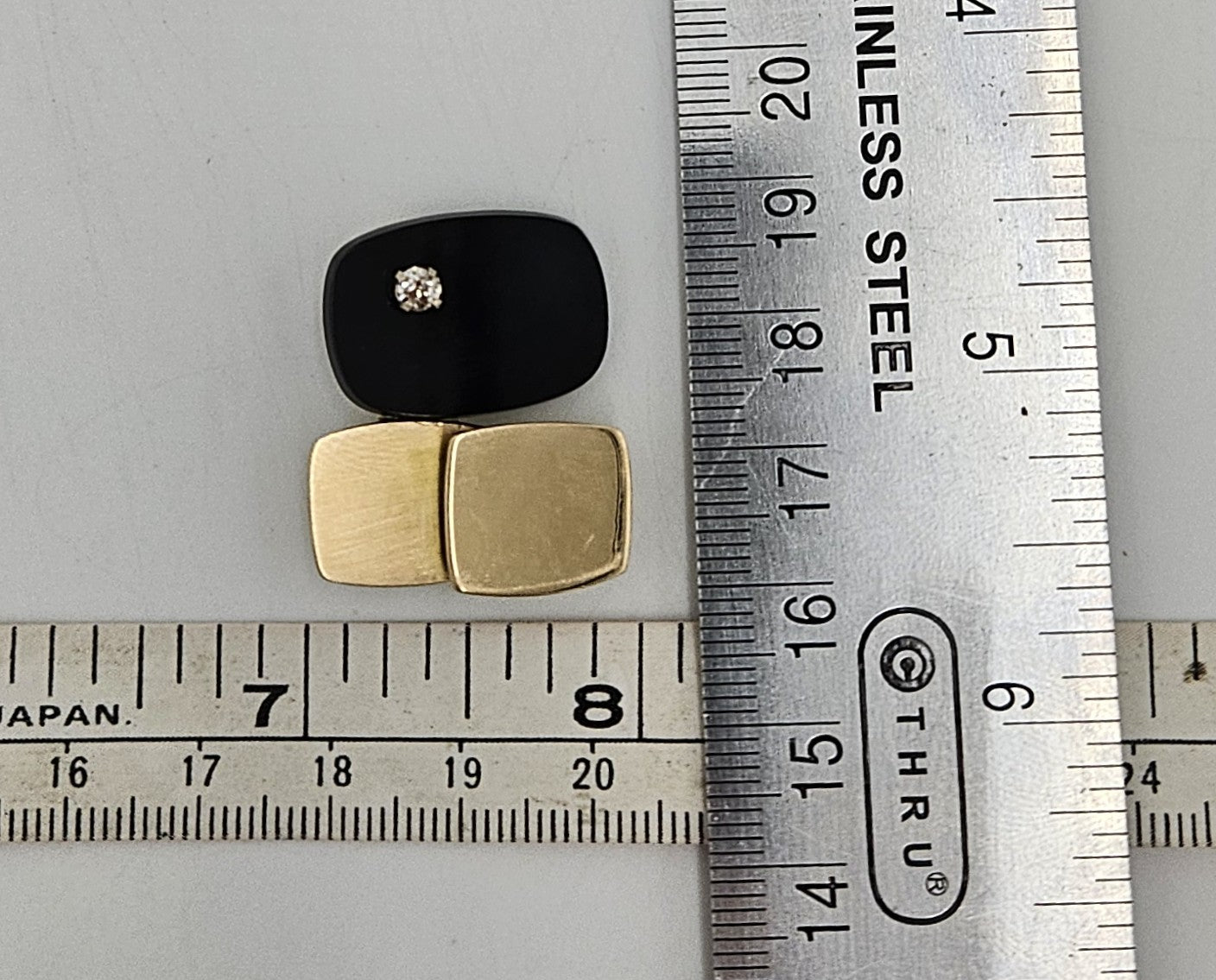MCM Artisan 3D Modernist 14K Gold Diamond Black Lucite Brooch Necklace, alternate product view 10