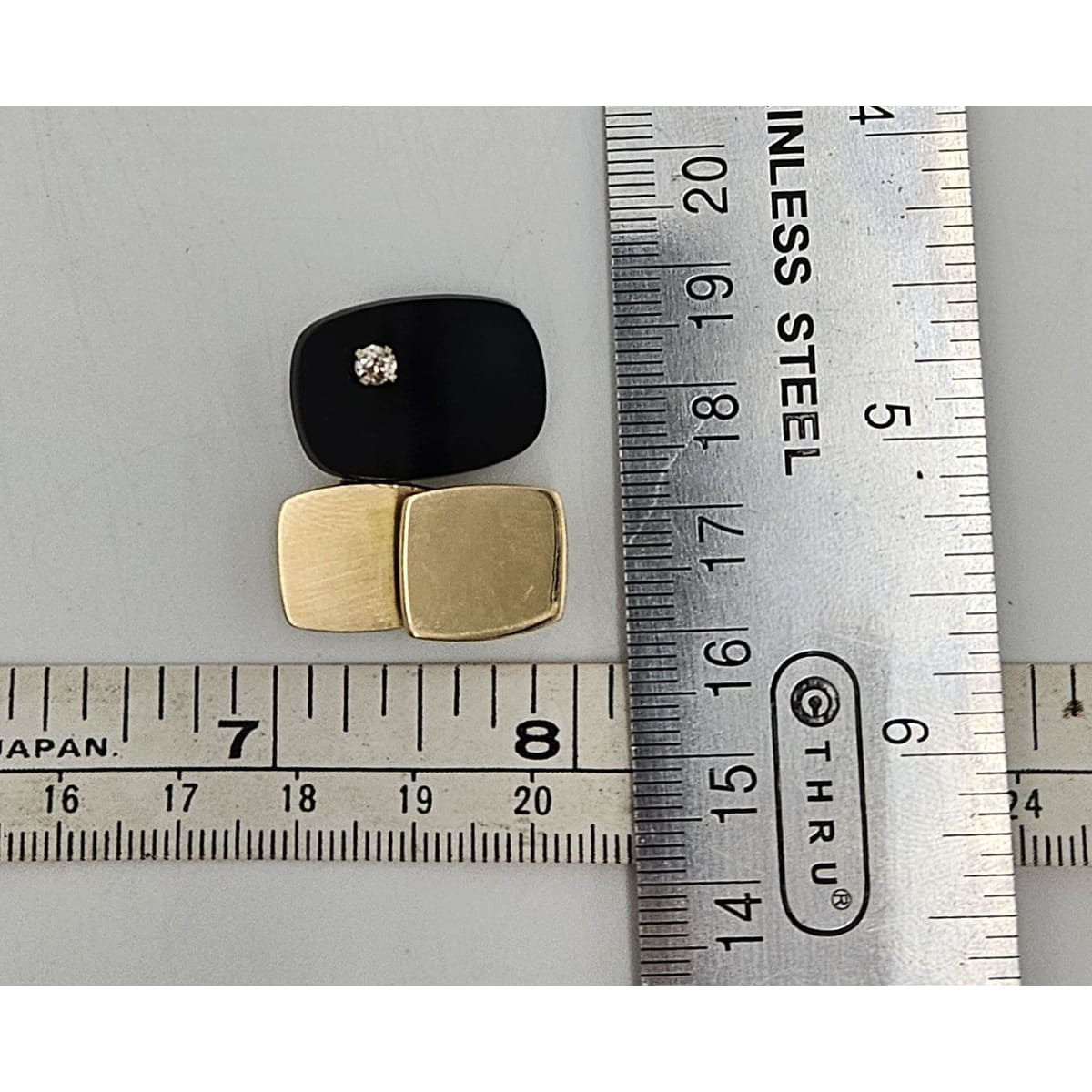 MCM Artisan 3D Modernist 14K Gold Diamond Black Lucite Brooch Necklace, alternate product view 10