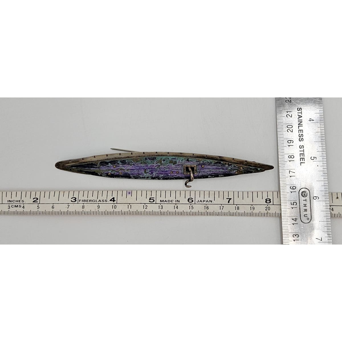 Studio Artist Debra Hoffmaster sterling silver Copper XL modernist Brooch Pin 2001, view 10 of 10