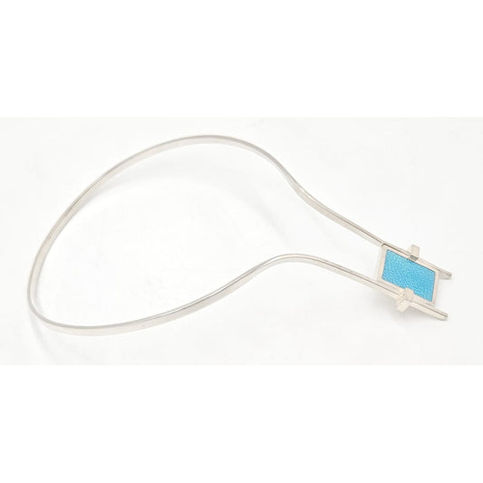 Pekka Piekainen for Auran Kultaseppa Finland sterling silver and enamel Necklace 1973, view 1 of 10