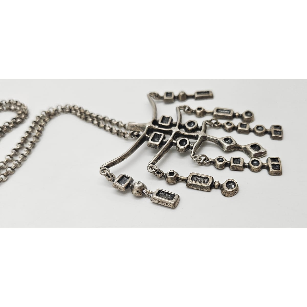 David Andersen Norway Sterling Silver Uni Viking Pendant Necklace Circa 1960&