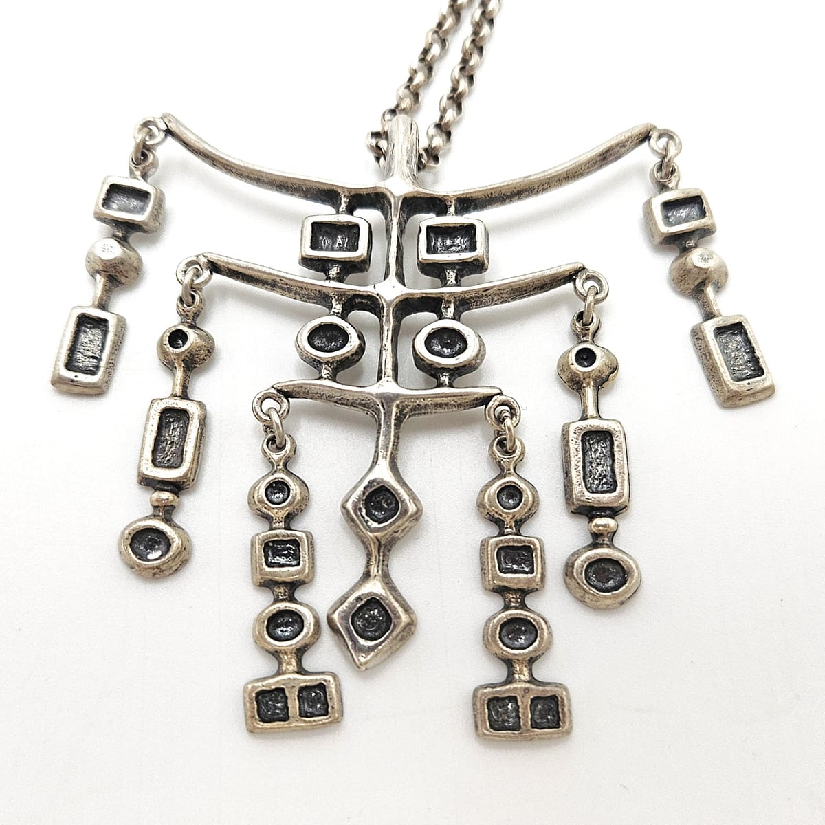 David Andersen Norway Sterling Silver Uni Viking Pendant Necklace Circa 1960&
