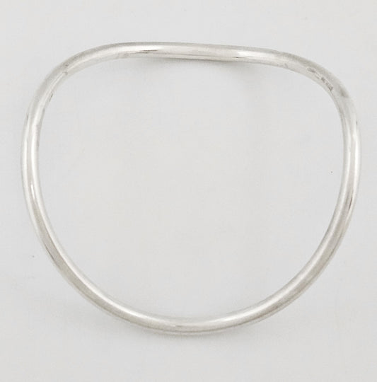 Betty Cooke sterling silver modernist Wavy Tubular Bangle Bracelet Circa 1960s, view 1 of 7