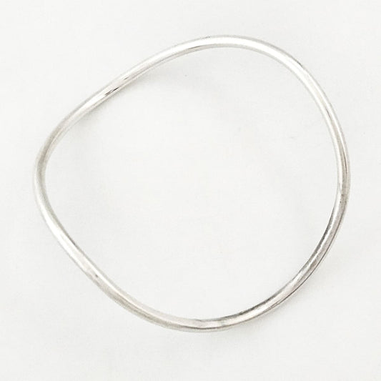 Betty Cooke sterling silver modernist Large Wave Bangle Bracelet Circa 1960s, view 1 of 7