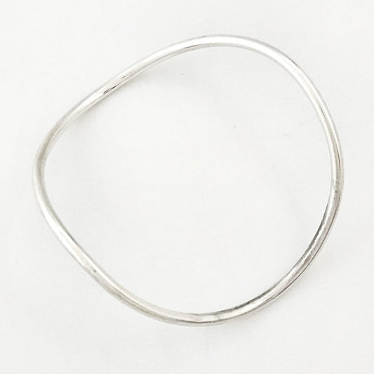 Betty Cooke sterling silver modernist Large Wave Bangle Bracelet Circa 1960s, view 1 of 7