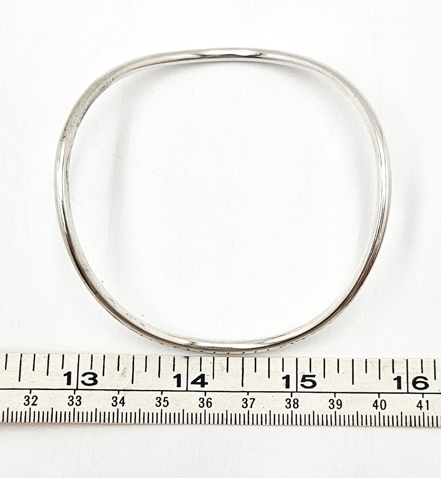Betty Cooke sterling silver modernist Large Wave Bangle Bracelet Circa 1960s, view 7 of 7