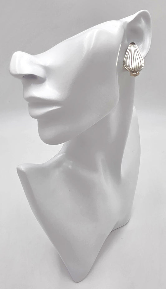 Superb Anton Michelsen Denmark Sterling Scandi Modernist Earrings 1950s, alternate product view 2