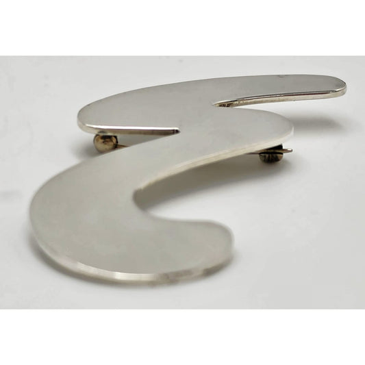 Superb Alicia Taxco 950 Sterling Modernist Large Statement Brooch Circa 1980s, alternate product view 2