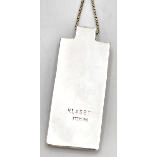Elegant Brenna Glanzer Klassen Sterling Silver Abstract Modernist Necklace