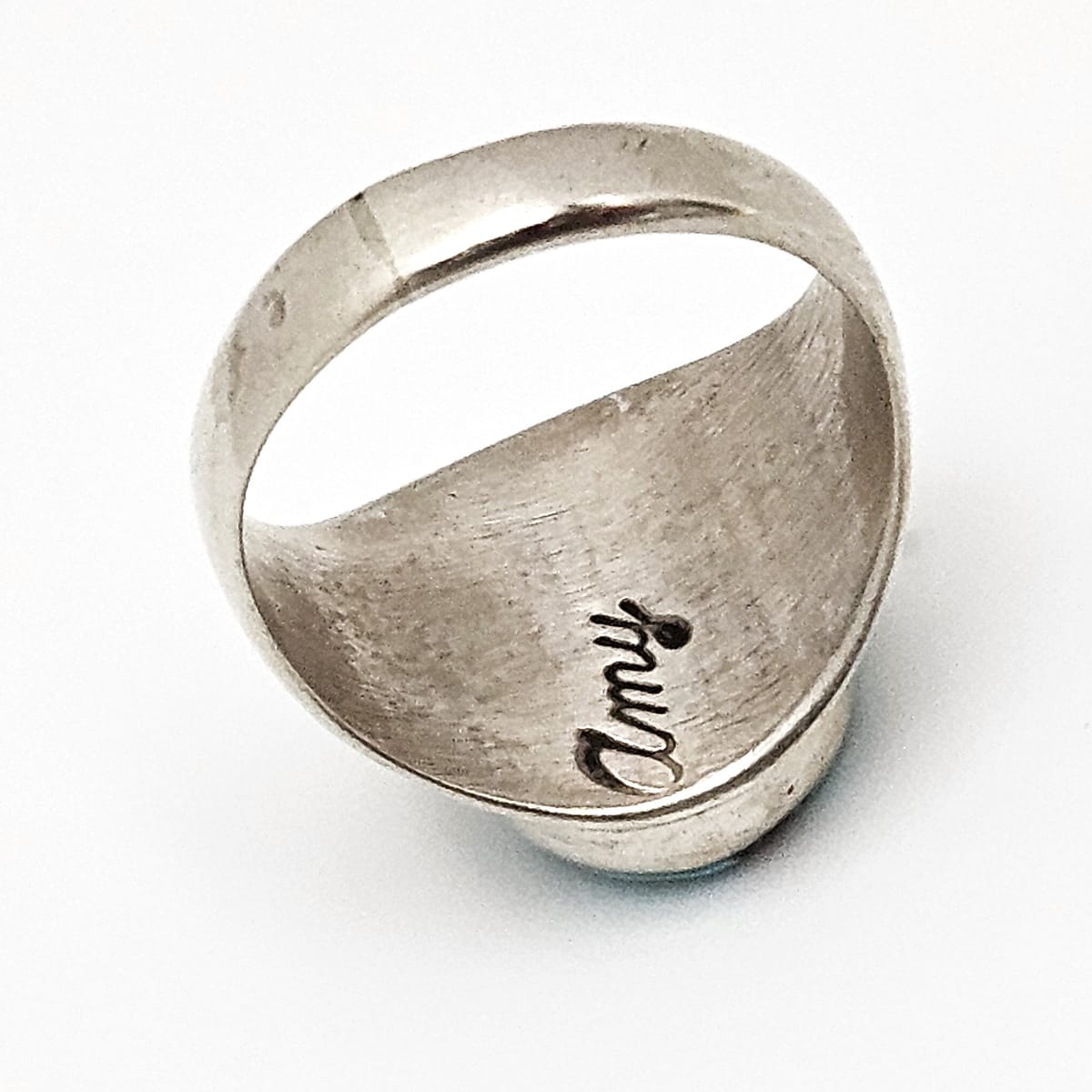 Superb Zuni Amy Quandelacy Sterling Turquoise Inlay Hummingbird Ring C. 1980s, alternate product view 6