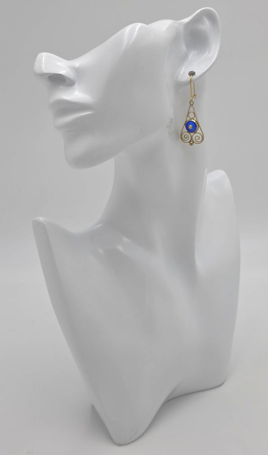 Rare Aksel Holmsen Norway Sterling Guilloche Enamel Earrings Circa 1920/30s, alternate product view 2