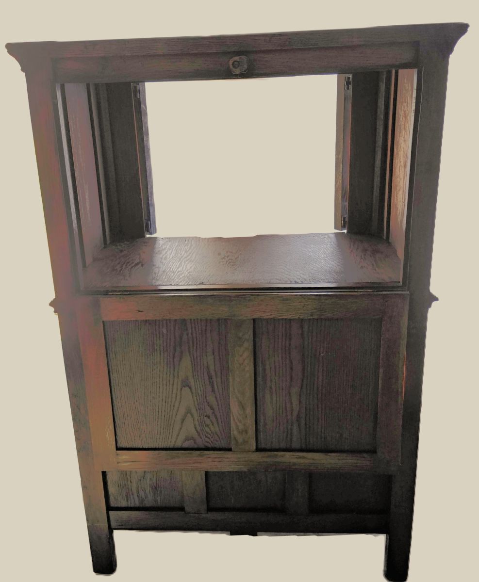 19th Century Flemish Oak & Iron Neo-Renaissance/Gothic Revival Vestry Cabinet