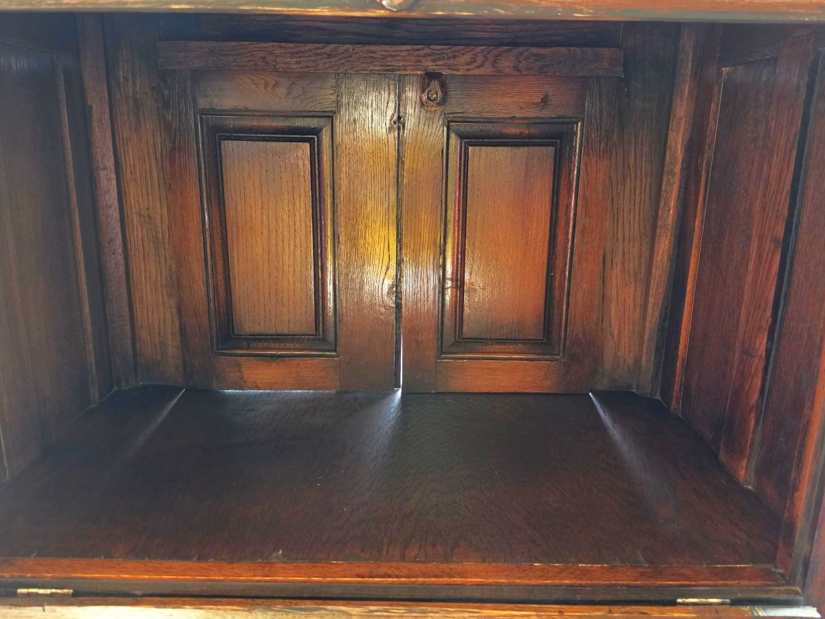 19th Century Flemish Oak & Iron Neo-Renaissance/Gothic Revival Vestry Cabinet