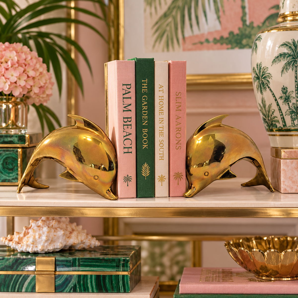 Dolbi Cashier Bookends Superb Dolbi Cashier Solid Brass Modernist Dolphin Porpoise Bookends C. 1986