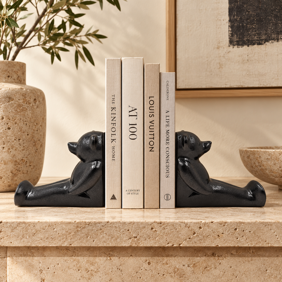 Dolbi Cashier Bookends Superb Dolbi Cashier Solid Brass Modernist Koons Style Bear Bookends C 1980s