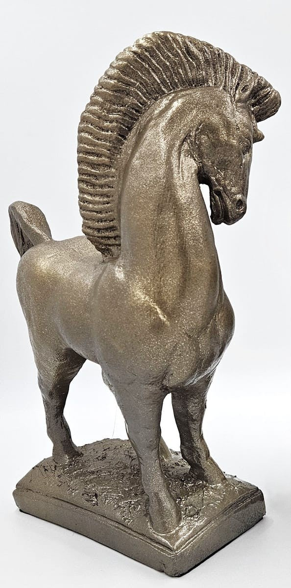 Jaru California Ceramic Greek Revival Roman Stallion Horse Sculpture Circa 1970s
