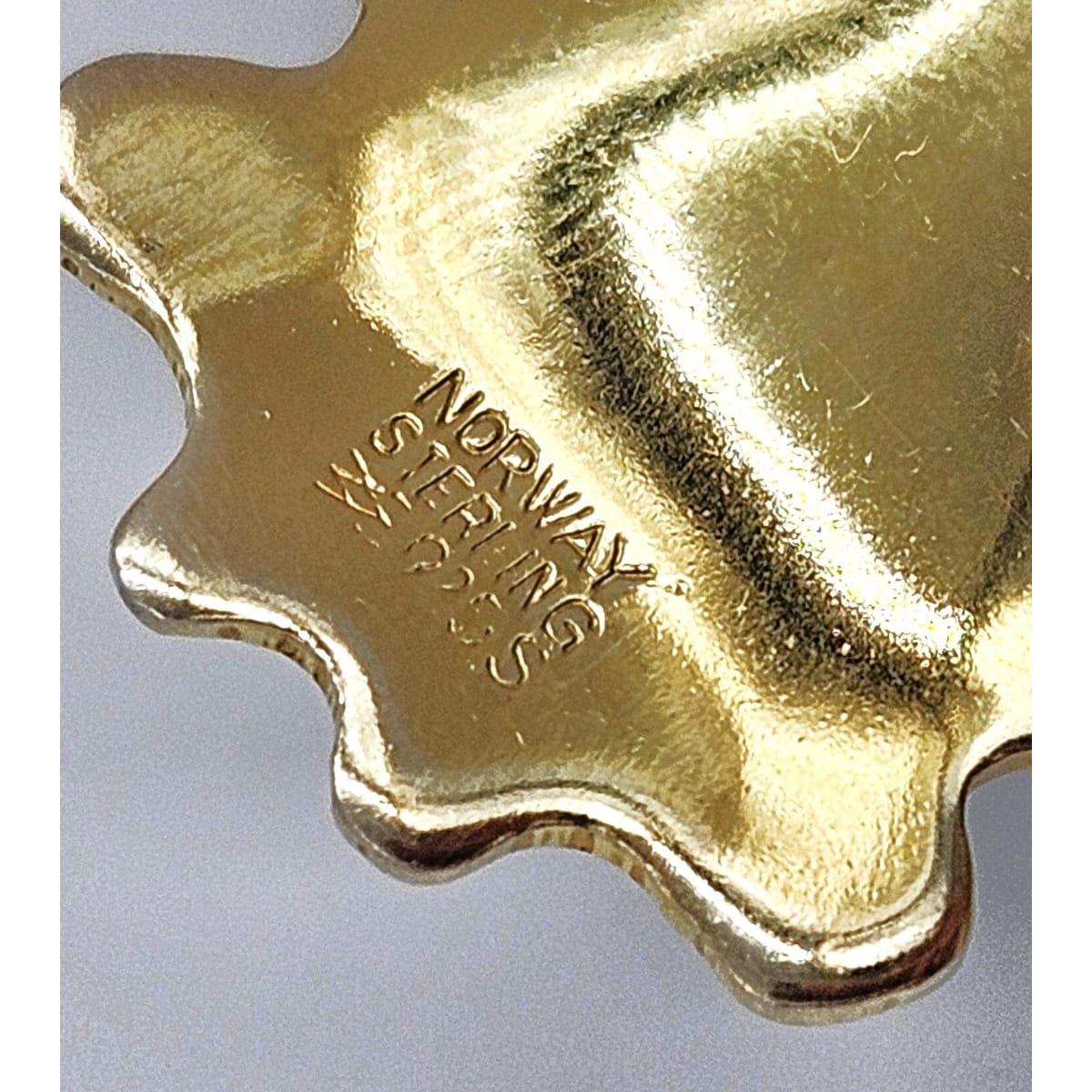 Aksel Holmsen Jewelry Rare Aksel Holmsen Norway Sterling & Enamel XL Orchid Brooch Circa 1940&