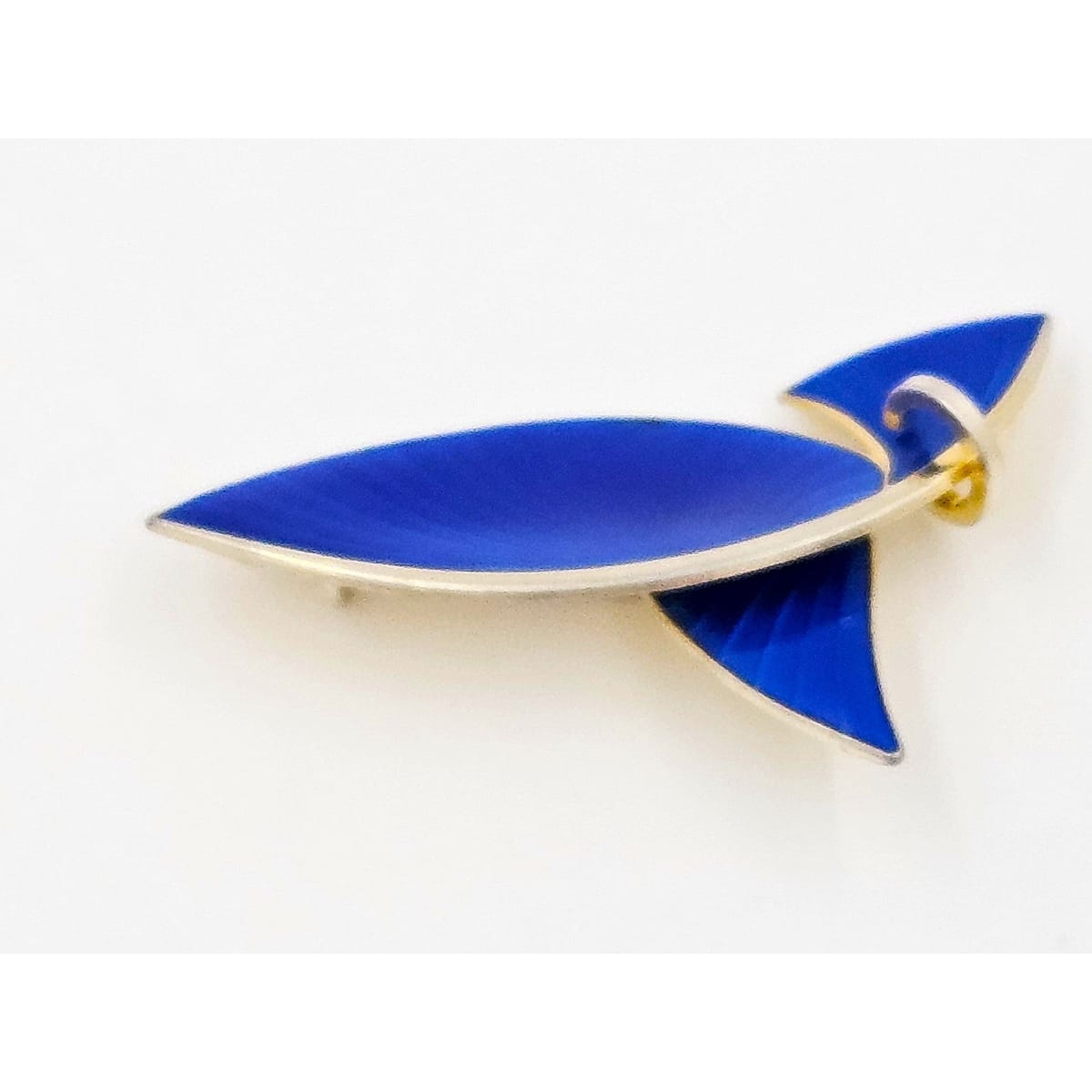 Albert Scharning Jewelry Albert Scharning Norway Sterling & Enamel Large Modernist Brooch 1930-40s