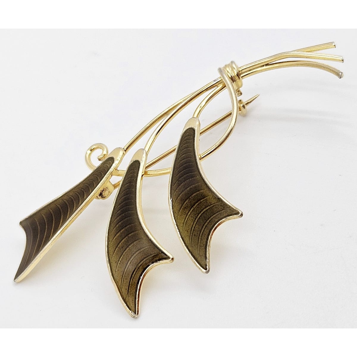 Albert Scharning Jewelry Albert Scharning Norway Sterling & Enamel Large Modernist Brooch 1930-40s