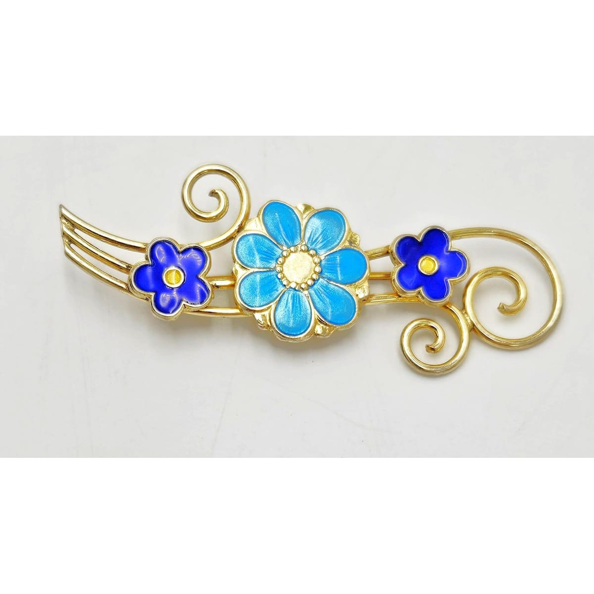 Andresen & Scheinpflug Jewelry Rare Andresen Scheinpflug Norway Sterling Enamel Multi Flower Brooch C 1930s
