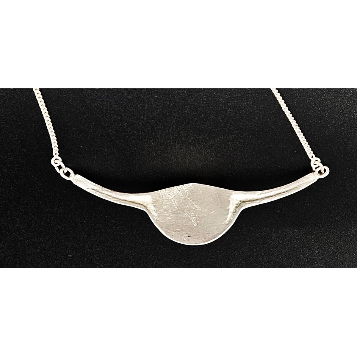 Artisan Signed Necklace Jewelry Vintage Sterling Silver & Amber Modernist Y Bar Designer Necklace