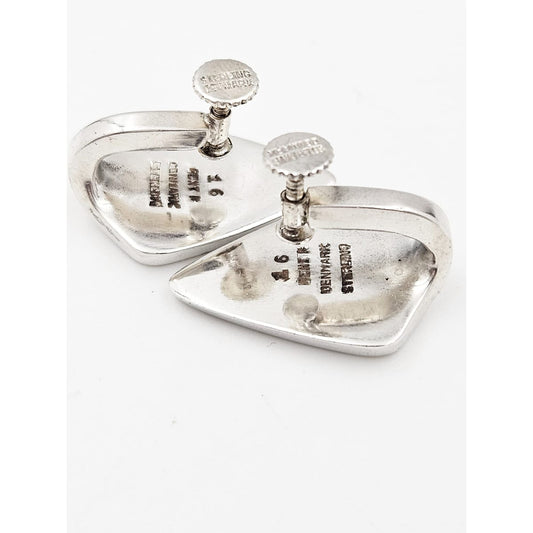 Bent Knudsen Jewelry Denmark Designer Bent Knudsen Bent K Sterling Modernist Earrings Circa 1960's