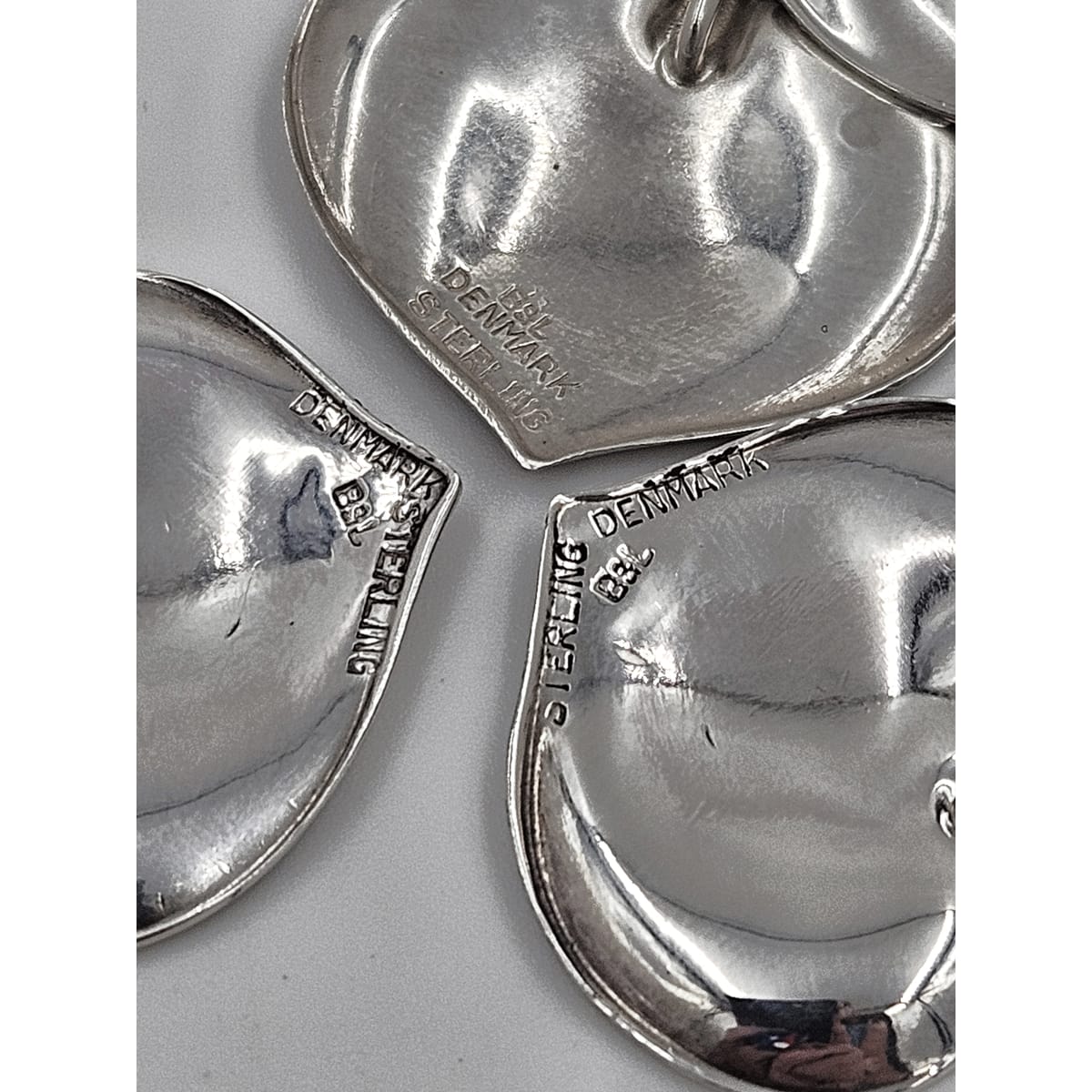 Borresen Lassen Jewelry Børresen Lassen B&L Denmark Sterling X Large Triple Leaves 3D Brooch 1950&