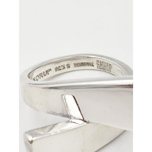 Borup Jewelry Danish Designer S Borup Sterling Silver Cocktail Ring 1960's