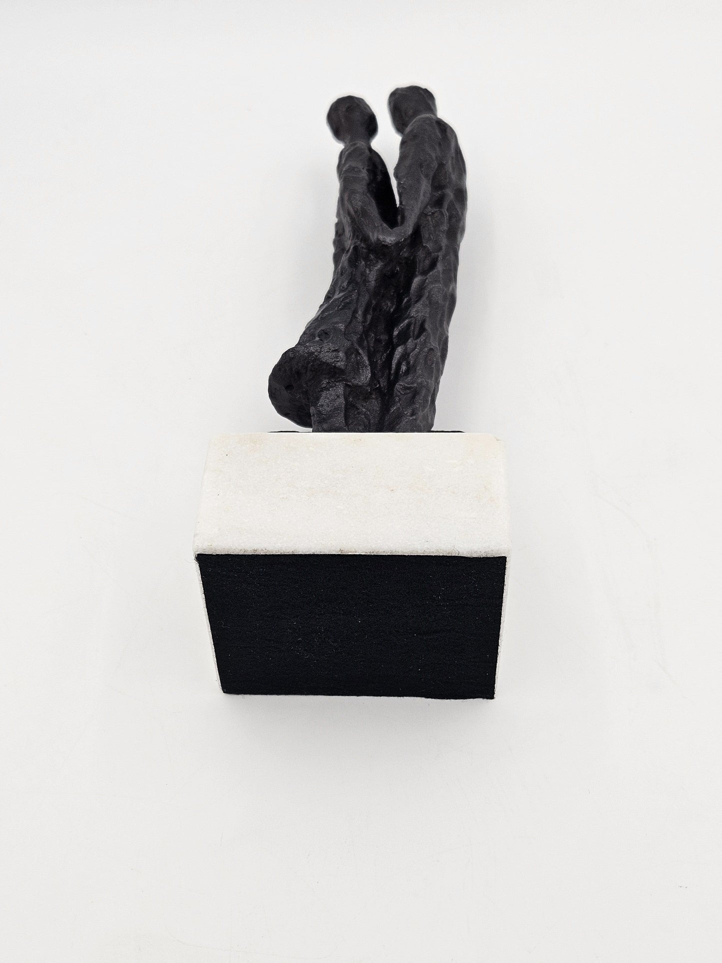 Bronze Couple Statue Sculpture Vintage Bronze Brutalist Abstract Modernist Couple Sculpture Marble Base - Signed