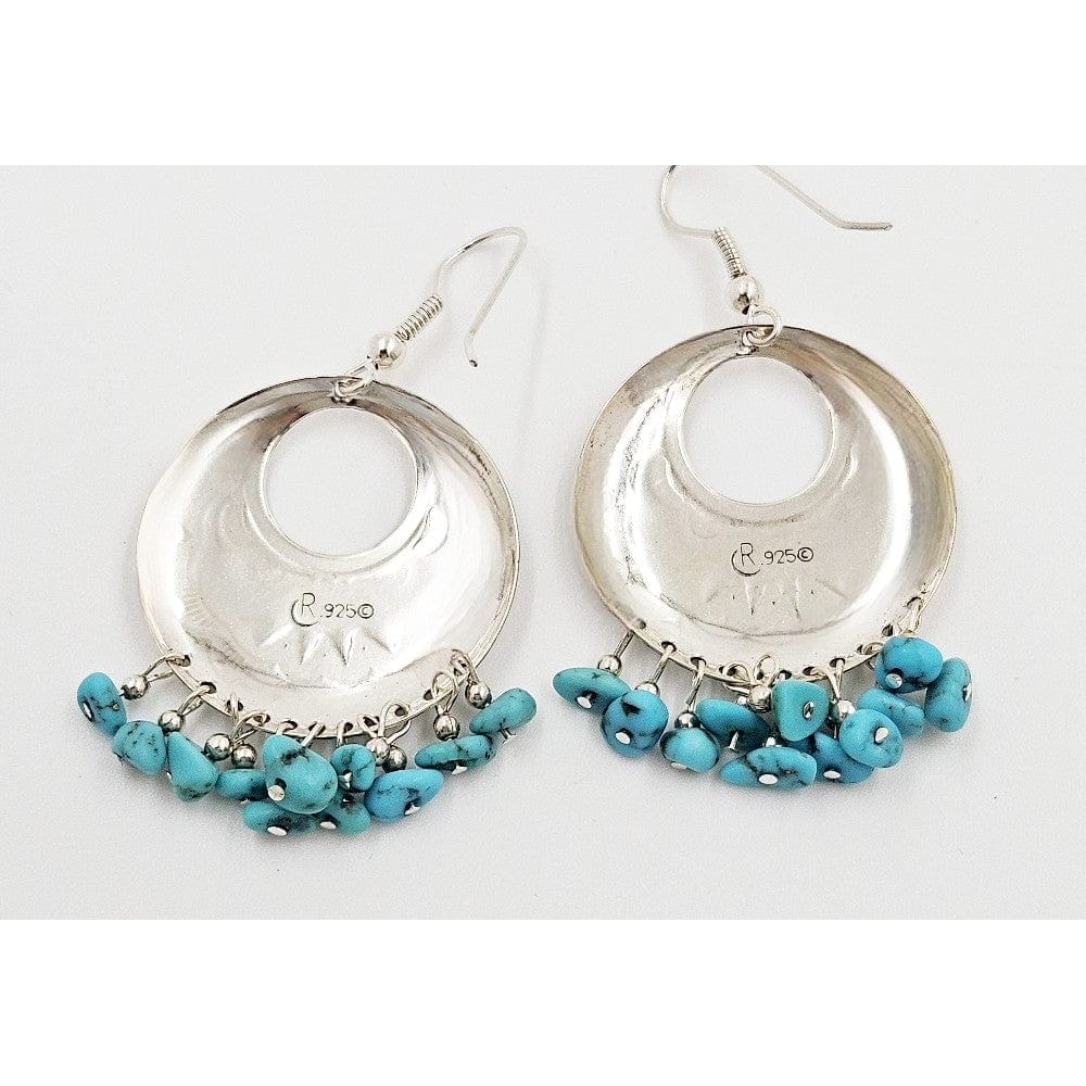 Carolyn Pollack Relios Jewelry Relios Carolyn Pollack Sterling Silver & Turquoise Drop Dangle Earrings 1980s