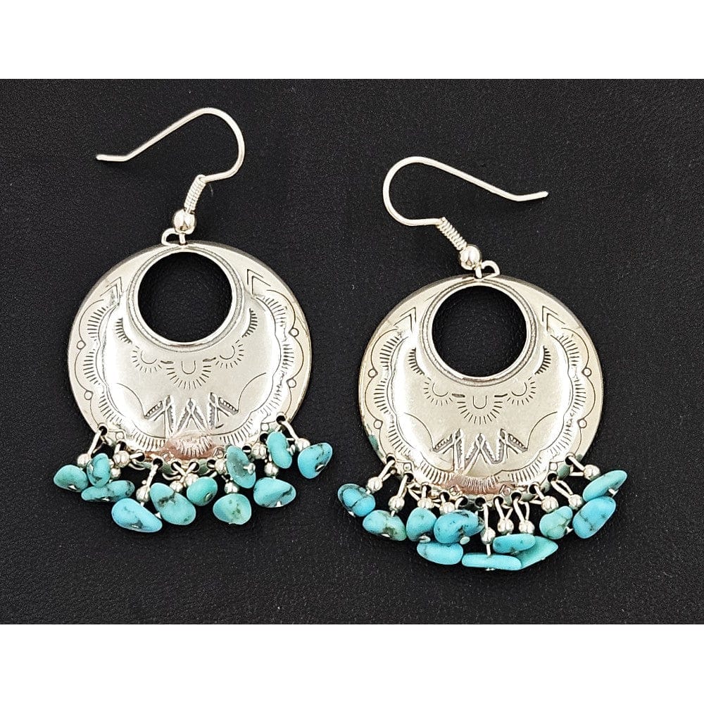 Carolyn Pollack Relios Jewelry Relios Carolyn Pollack Sterling Silver & Turquoise Drop Dangle Earrings 1980s