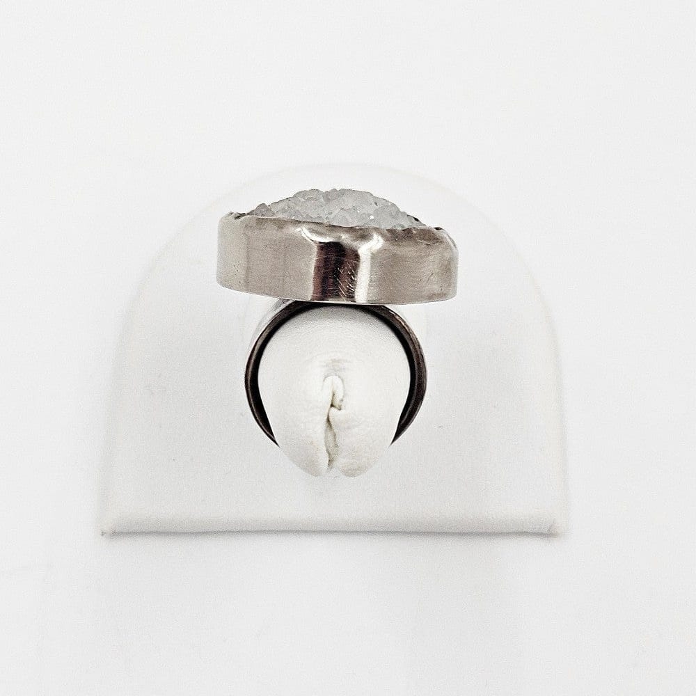 Chan Luu Jewelry Designer Chan Luu Modernist Bold Sterling & Drusy Quartz Crystal Ring