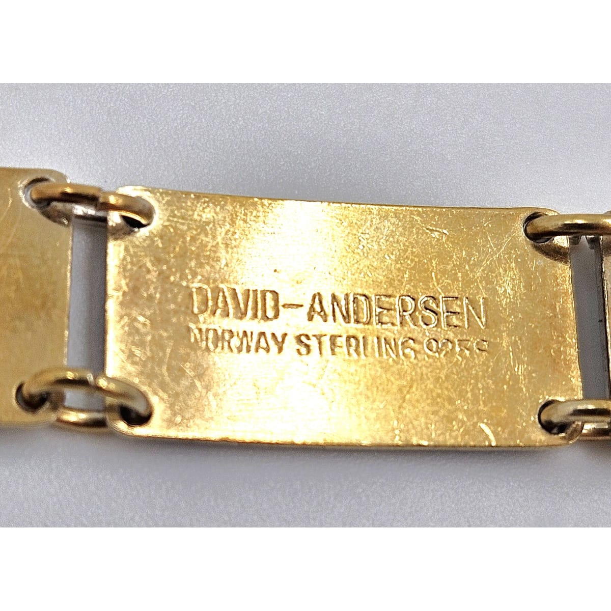 David Andersen Jewelry David Andersen Norway Sterling & Enamel Art Deco Floral Panel Link Bracelet 40s