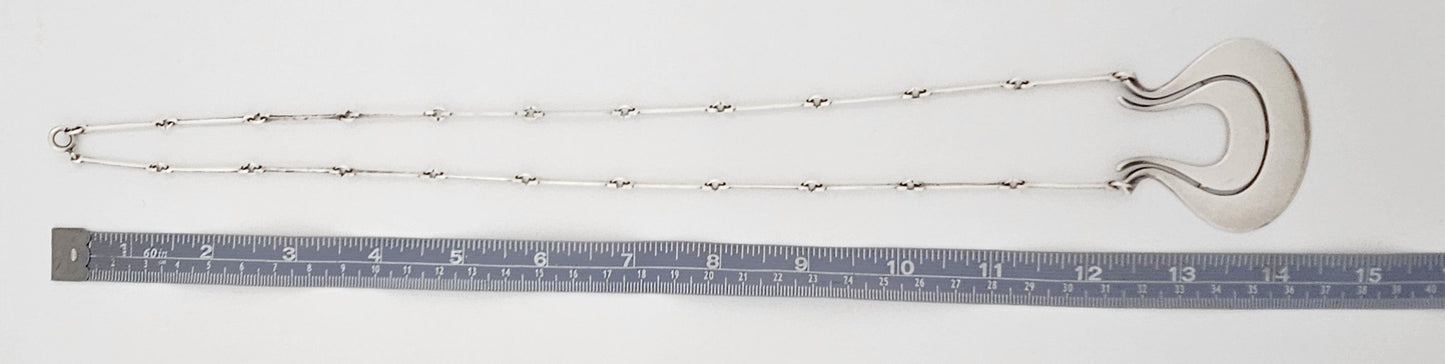 David Andersen Jewelry Norwegian David Andersen Sterling Modernist Large Long Viking Pendant 1950/60s