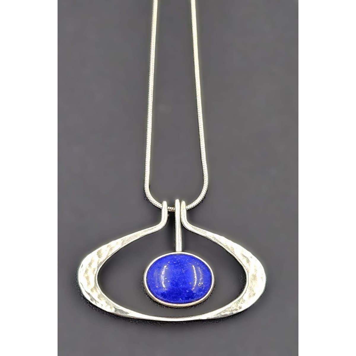 Ed Levin Jewelry Retired Ed Levin Modernist Articulating Sterling & Lapis Lazuli Necklace 1980s