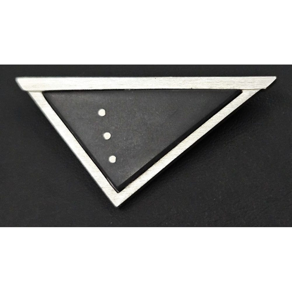 Ed Levin Jewelry Stunning Ed Levin Modernist Sterling & Ebony Wood Heavy Brooch Circa 1960s