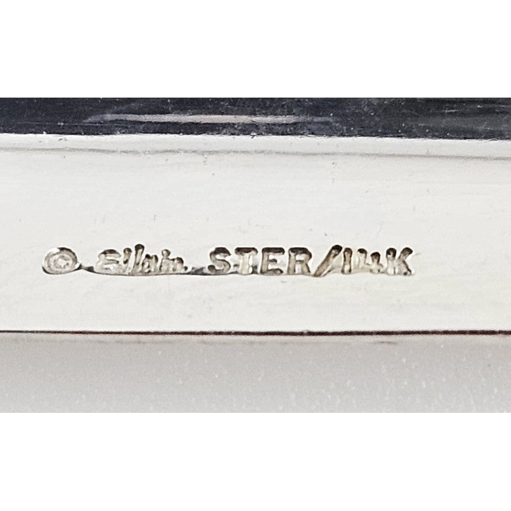 Ed Levin Jewelry Superb Ed Levin Abstract Modernist Sterling & 14k Brooch Bar Brooch C. 1980s