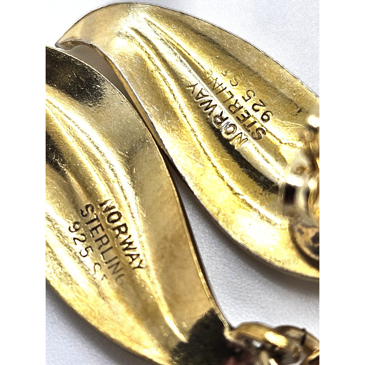 Finn Jensen Jewelry Rare Finn Jensen Gilt Sterling & Enamel Bracelet + Earrings Set Circa 1950s