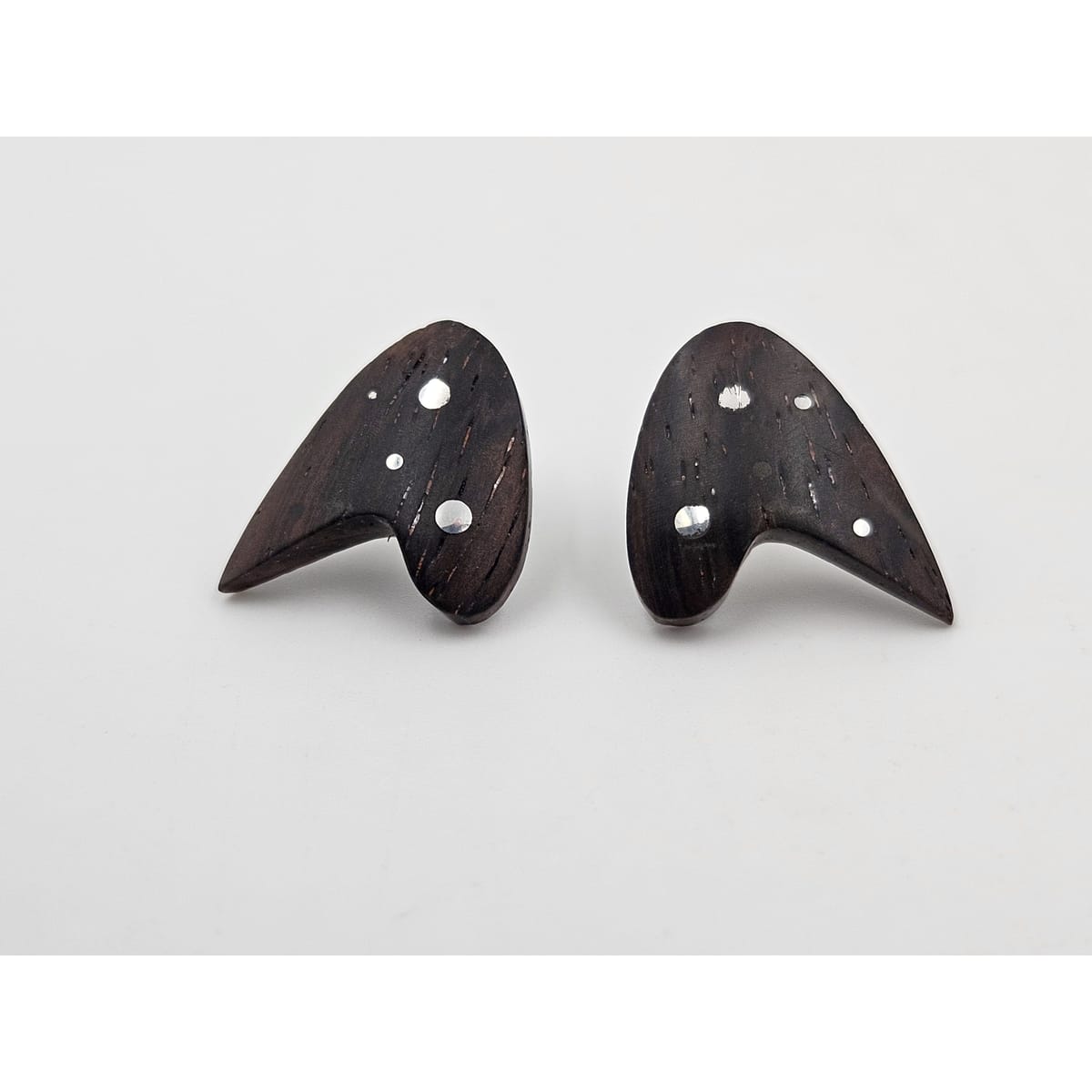 G & JK Denmark Jewelry G & JK Denmark Sterling and Wood Atomic Retro Modernist Earrings