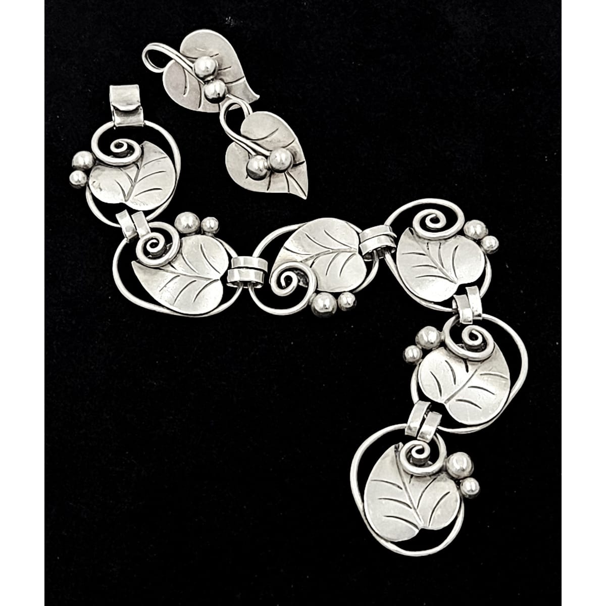 Georg Jensen Jewelry Georg Jensen Sterling Bracelet & Earrings Demi Parure Set 1950s