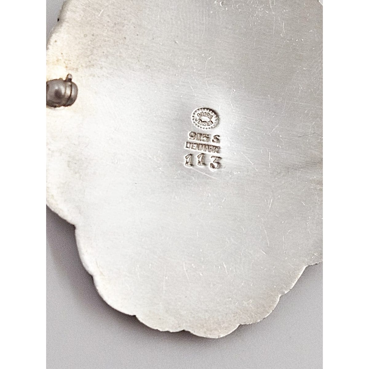 Georg Jensen Jewelry MCM Georg Jensen Sterling Moonstone Deco Flower Pin Pendant Necklace