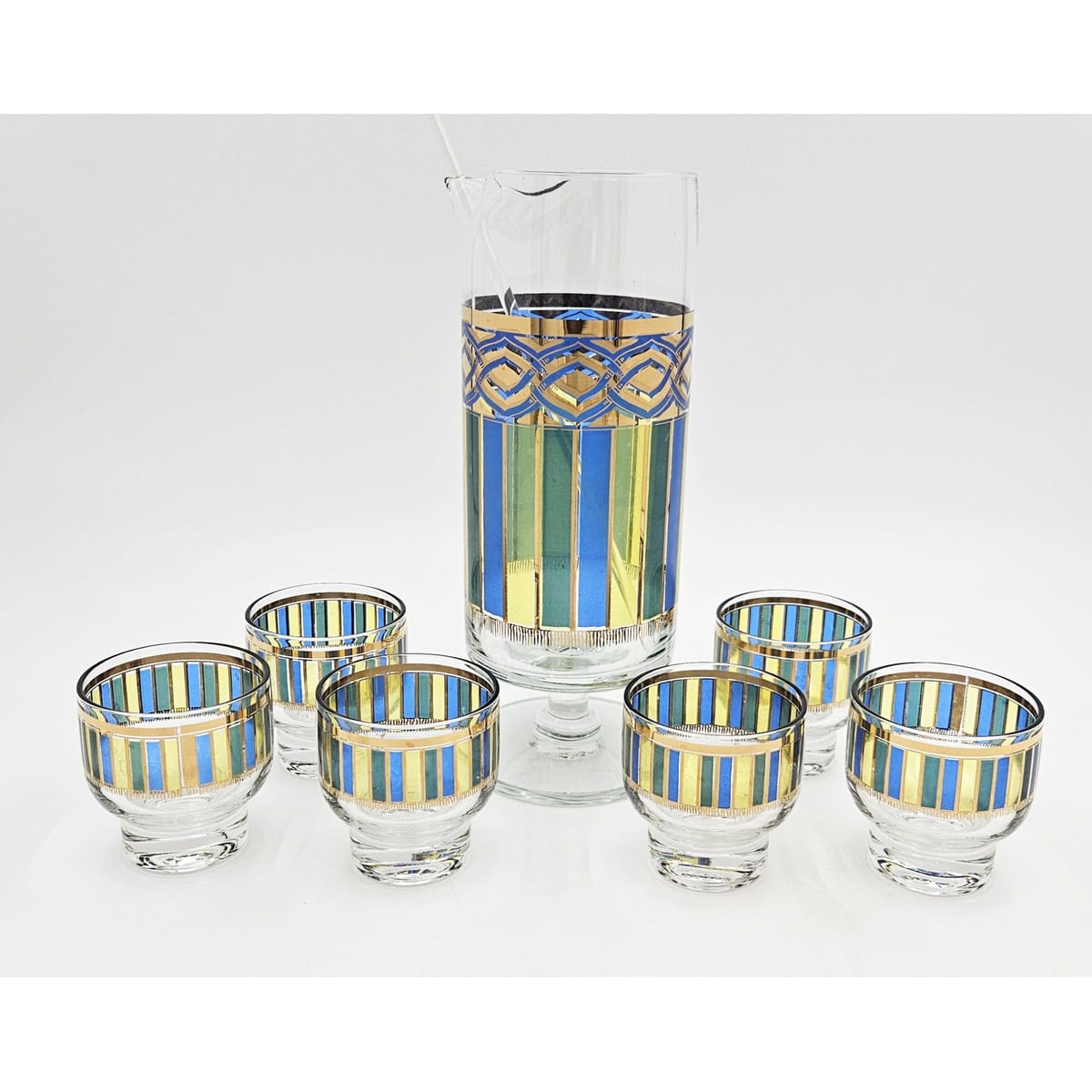Georges Briard Serveware Rare Georges Briard Martini Pitcher & Glasses Barware Set 1960s