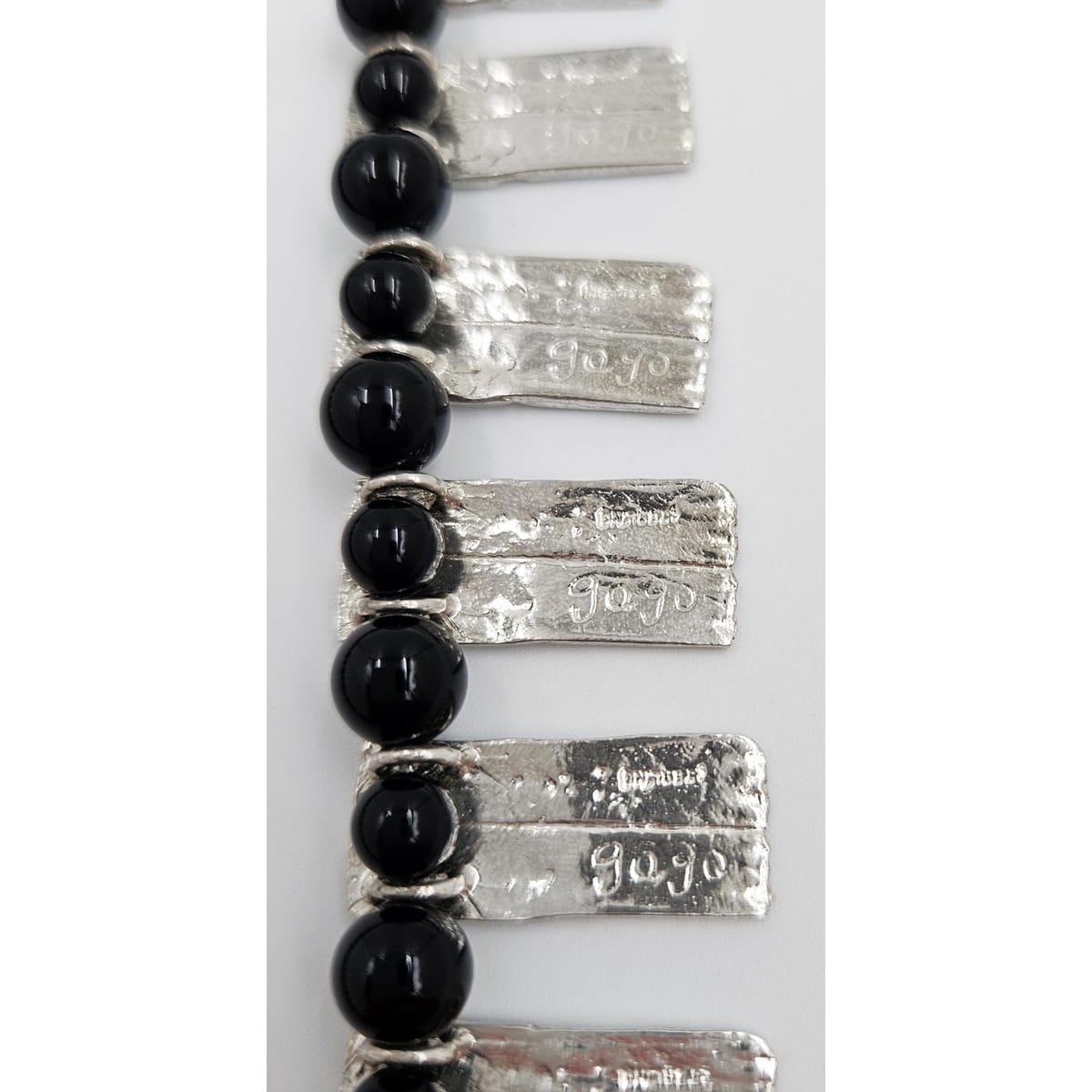 GoGo Jewelry Company Jewelry Superb GoGo Sterling Silver & Onyx Beads Armadillo Shell Statement Necklace