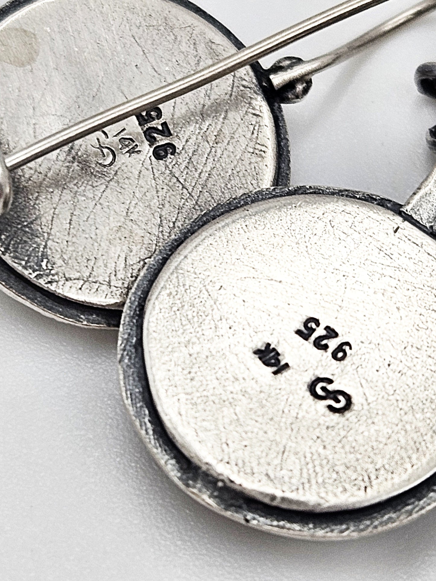 Golan Goldex Jewelry Sterling 14k Pearl Modernist Necklace & Earrings Set by Golan Goldex of Israel